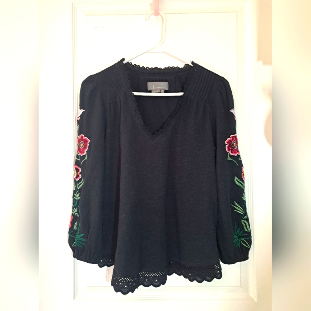 Black Embroidered Blouse